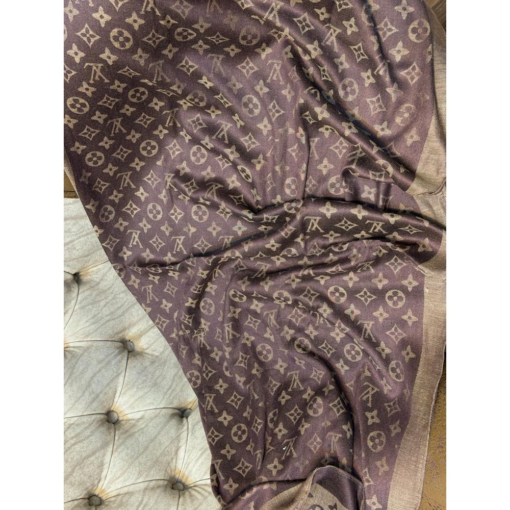 Flat $200 Sale Louis Vuitton Monogram Shine Shawl Amarante Purple Brown